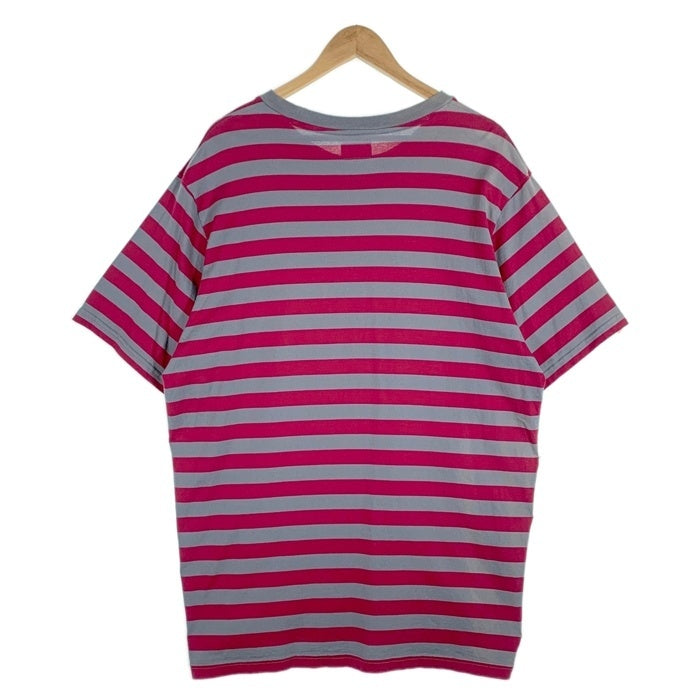 SUPREME シュプリーム 20AW Stripe Appliqué S/S Top ストライプアップリケ ショートスリーブトップ Tシャツ レッド グレー Size XL 福生店