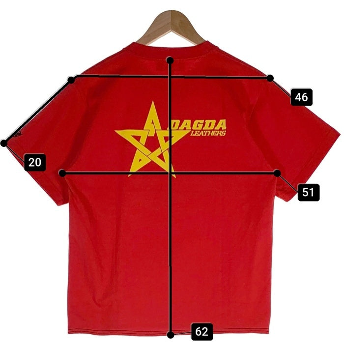 Dagda Leathers ダグダレザーズ プリントTシャツ 袖刺繡 レッド 旧マッコイ 滝沢氏 1 Size M 福生店