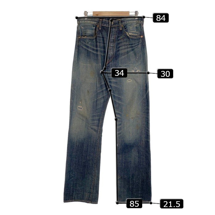 LEVI'S リーバイス S501XX 44501 大戦モデル復刻 デニムパンツ インディゴ ダメージ リペア Size 34 福生店