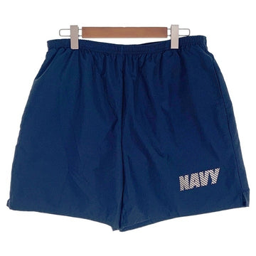 U.S.Navy new balance ニューバランス トレーニングショーツ ショートパンツ ネイビー リフレクタープリント USA製 Size XL 福生店