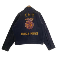 NATIONAL FFA ファーマーズ コーデュロイジャケット アメリカ国立農業大学 オハイオ州 チェーンステッチ ネイビー Size 44 福生店