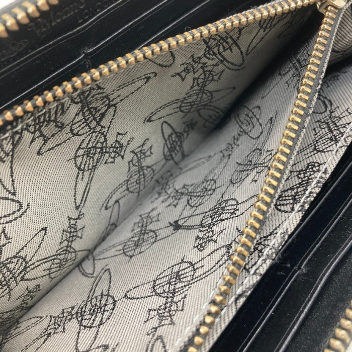 Vivienne Westwood ヴィヴィアンウエストウッド ラウンドジップ長財布 オーブ 箱付き ブラック 瑞穂店