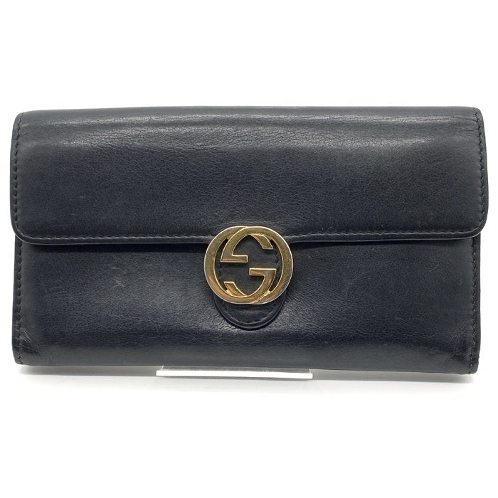 Gucci グッチ インターロッキングG レザーウォレット 長財布 ブラック 369663・203887 福生店