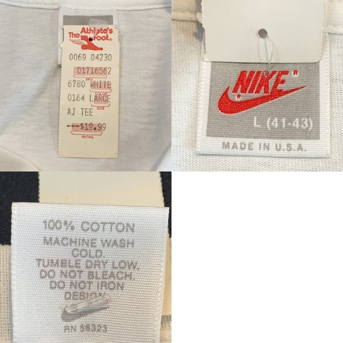 90's NIKE ナイキ AIR JORDAN エアジョーダン プリント Tシャツ ホワイト USA製 デッドストック Size L 福生店