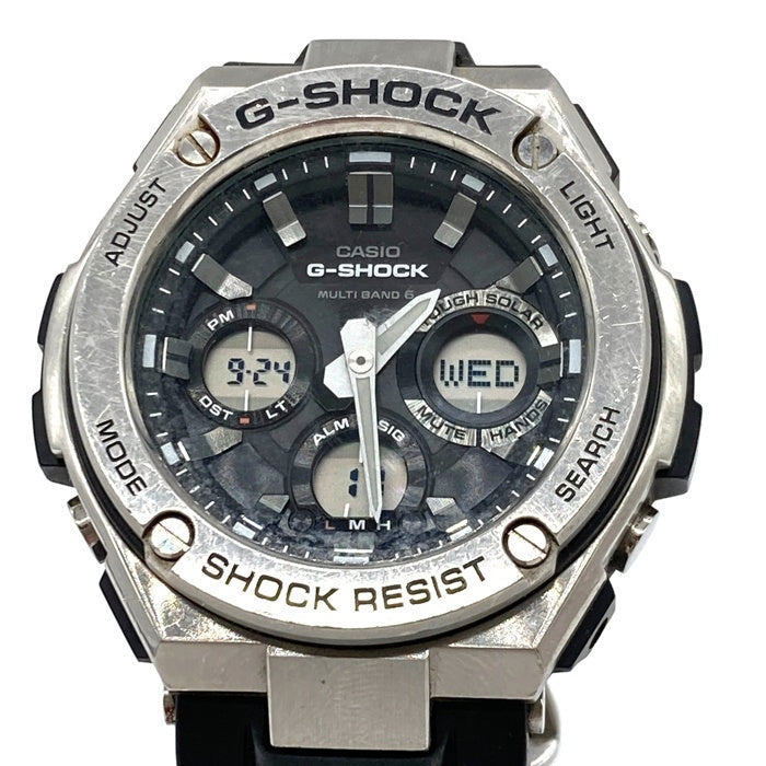 CASIO カシオ G-SHOCK タフソーラー デジアナ クォーツ腕時計 ラバーベルト シルバー ブラック文字盤 GST-W110 瑞穂店
