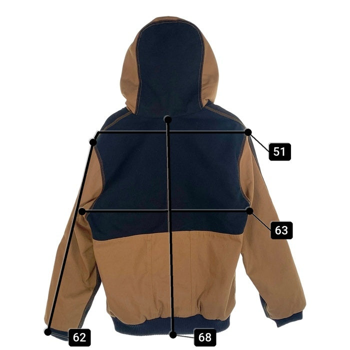 Carhartt カーハート リメイク品 ダック地 ジップアップジャケット パーカー ブラック ブラウン Size L 相当 福生店