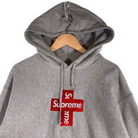 SUPREME シュプリーム Cross Box Logo Hooded Sweatshirts  ボックスロゴ プルオーバー フーディー パーカー グレー Size L 福生店