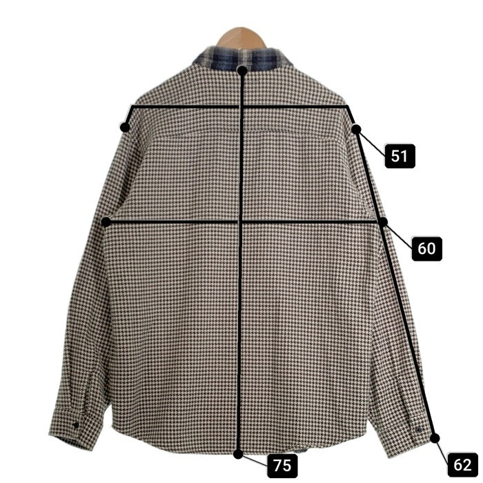 SUPREME シュプリーム Houndstooth Plaid Flannel Shirt 長袖 プレイド フランネル シャツ ブルー グレー Size M 福生店