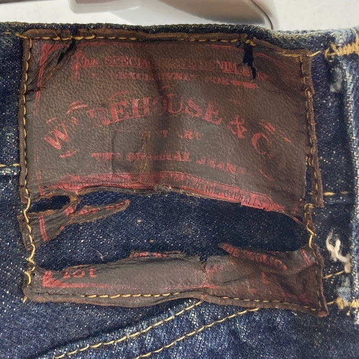 WAREHOUSE ウエアハウス S1000XX ピンクピスネーム ピンク耳 デニムパンツ インディゴ size34 瑞穂店