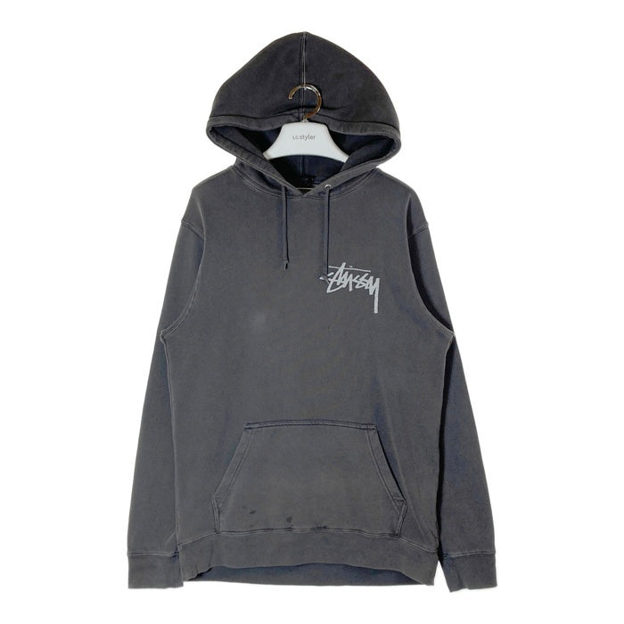 Stussy ステューシー Z4000SA18p BASIC HOODIE フロント ロゴ プリント プルオーバー パーカー グレー sizeM 瑞穂店