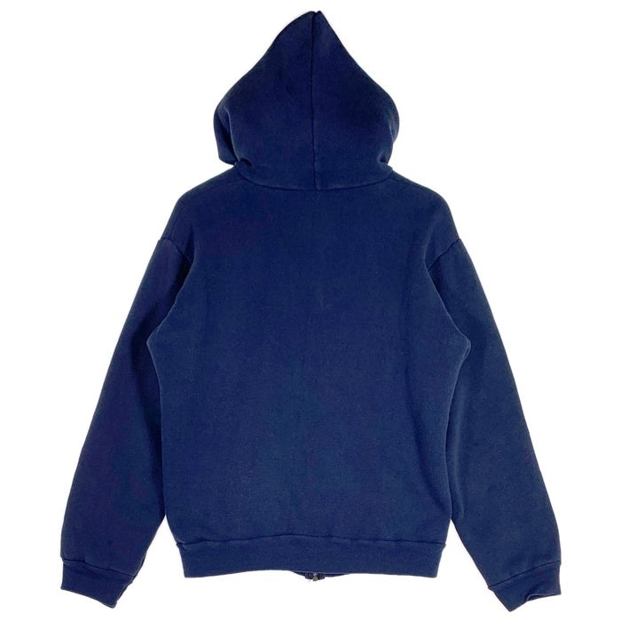 50's 60's ブランド不明 ダブルフェイス 裏サーマル 片爪 ジップアップ フーディー パーカー ネイビー Size XL相当 福生店