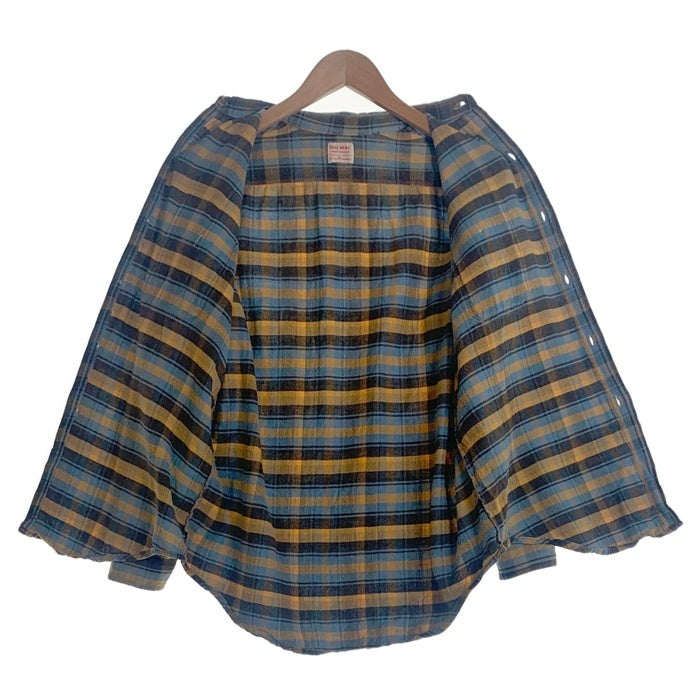 60's BIG MAC ビッグマック チェック フランネルシャツ イエロー ライトブルー ブラウン Size M 福生店