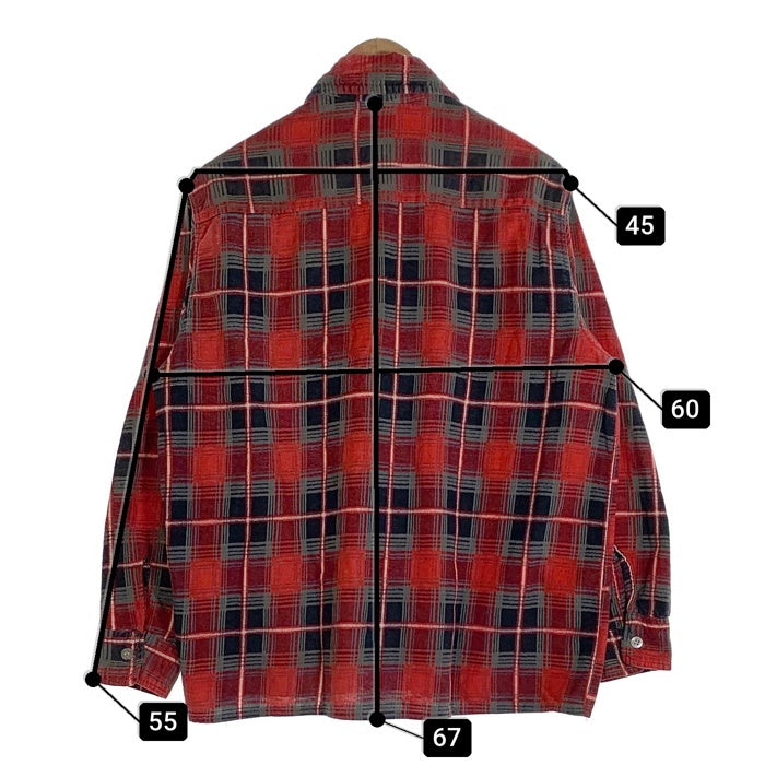 70's Sears シアーズ KING ROAD キングロード チェックプリント フランネルシャツ レッド Size L 福生店