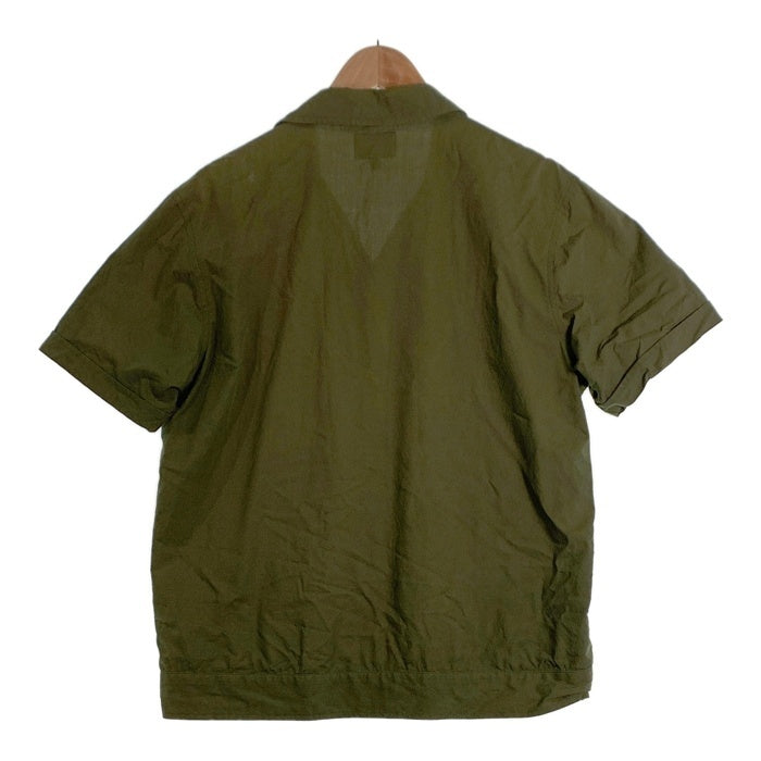 STUSSY ステューシー STRIPED KNIT PANEL SHIRT ストライプ ニットパネル シャツ 半袖 シャツ カーキ Size M 福生店