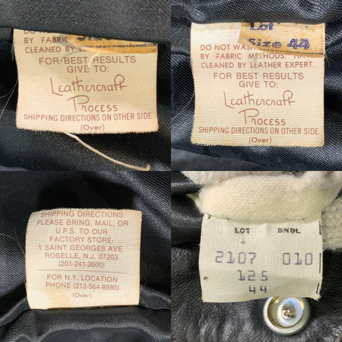 Schott ショット 125 レザーダブルライダースジャケット ブラック ライナー無 YKKファスナー Size 44 福生店