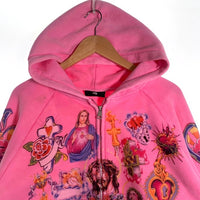 We Are Righteous ウィーアーライチャス RIZEN KING ZIP UP HOODIE ジップアップ フーディー パーカー ピンク Size S 福生店