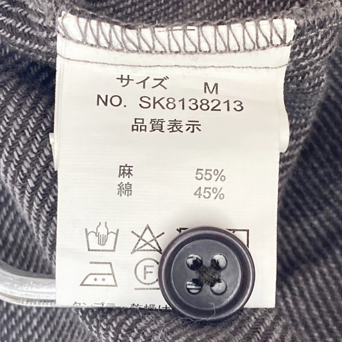 SUN VALLEY サンバレー コットンリネンダンガリー起毛ワンピース グレージュ sizeM 瑞穂店