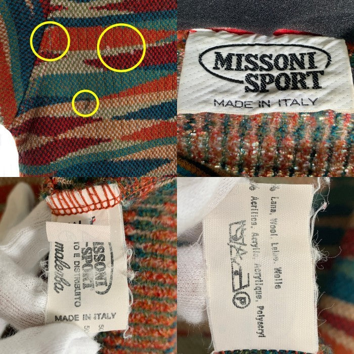 MISSONI SPORT ミッソーニ スポーツ ウール アクリル モックネック セーター マルチカラー イタリア製 Size M 福生店