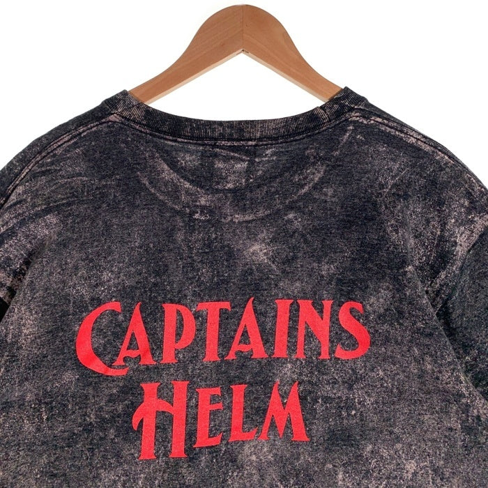 CAPTAINS HELM キャプテンズヘルム ロゴプリント 半袖 Tシャツ ブリーチ加工 ブラック Size L 福生店