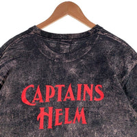 CAPTAINS HELM キャプテンズヘルム ロゴプリント 半袖 Tシャツ ブリーチ加工 ブラック Size L 福生店