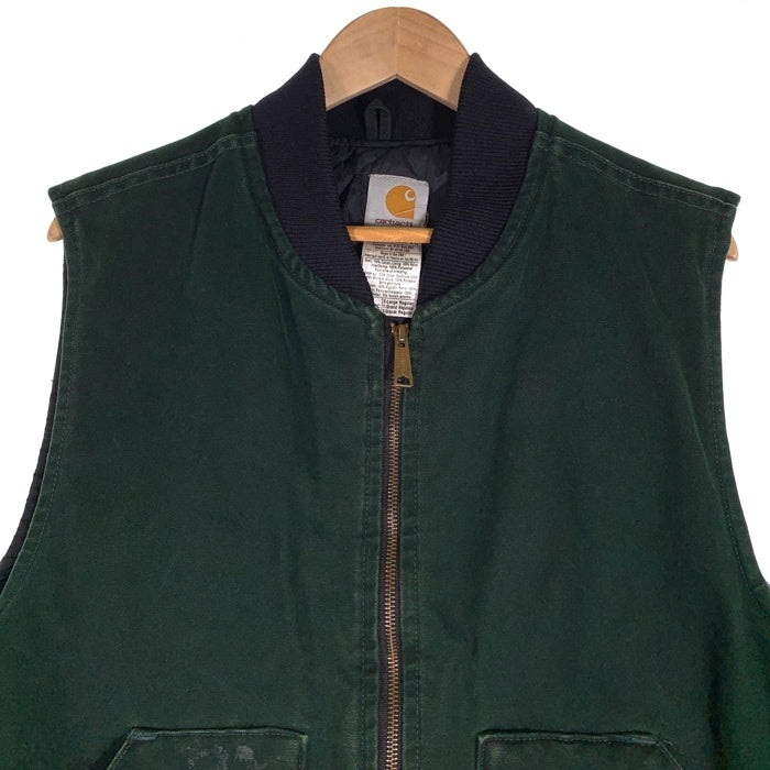 00's CARHARTT カーハート Duck Work Vest ダックワークベスト グリーン V02 SPC USA製 Size XL-R 福生店