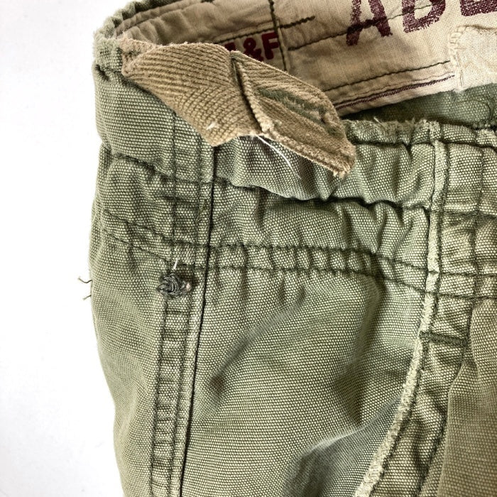 ABERCROMBIE&FITCH アバクロンビー＆フィッチ 加工 カーゴ ハーフパンツ カーキ sizeW33 瑞穂店