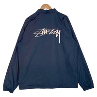 STUSSY ステューシー ロゴ刺繡 バックプリント コーチジャケット ネイビー 115353 Size XL 福生店