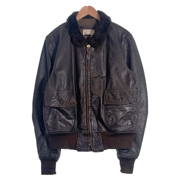 U.S. NAVY 米海軍 USN G-1 LEATHER FLIGHT JACKET レザー フライト ジャケット グレー 8415-00-526-7624 Size 48 福生店