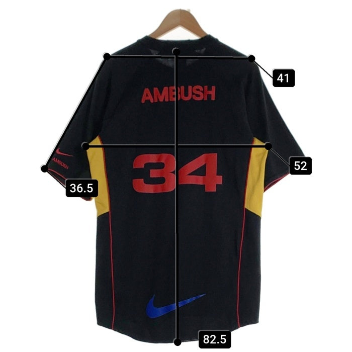 NIKE ナイキ AMBUSH アンブッシュ Uniform Top ユニフォーム トップ 半袖 ブラック イエローFJ2054-010 Size L 福生店