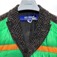 JUNYA WATANABE COMME des GARCONS MAN ジュンヤワタナベ コムデギャルソンマン ナイロン切替 ウール モヘア 2B テーラードジャケット ブラウン グリーン WF-J008 AD2020 Size S 瑞穂店