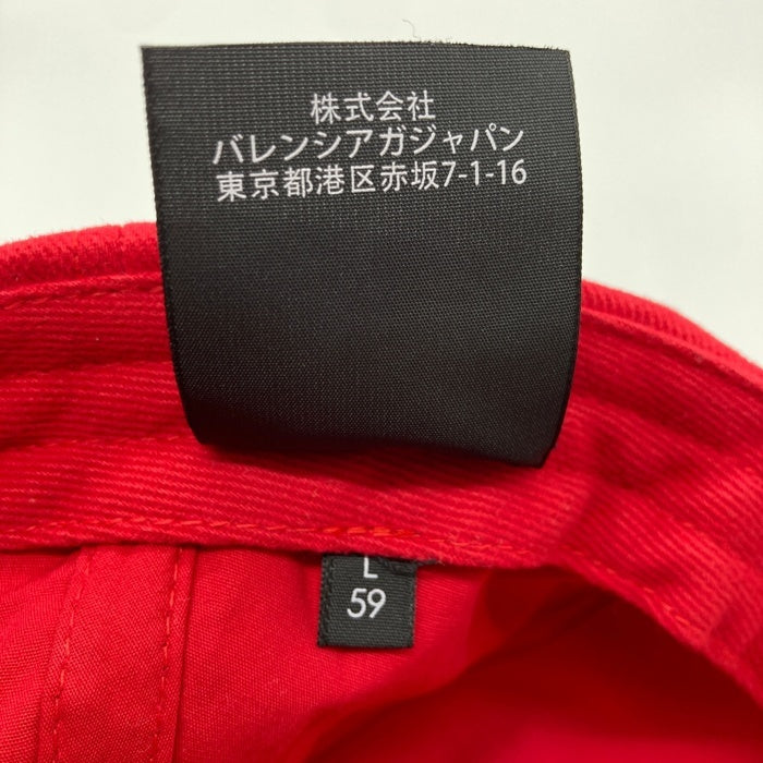 BALENCIAGA バレンシアガ ロゴ刺繡 ベースボールキャップ レッド Size L(59) 瑞穂店