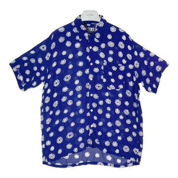 GOODENOUGH グッドイナフ オープンカラーレーヨンシャツ サークルロゴプリント 半袖 ブルー size M 瑞穂店