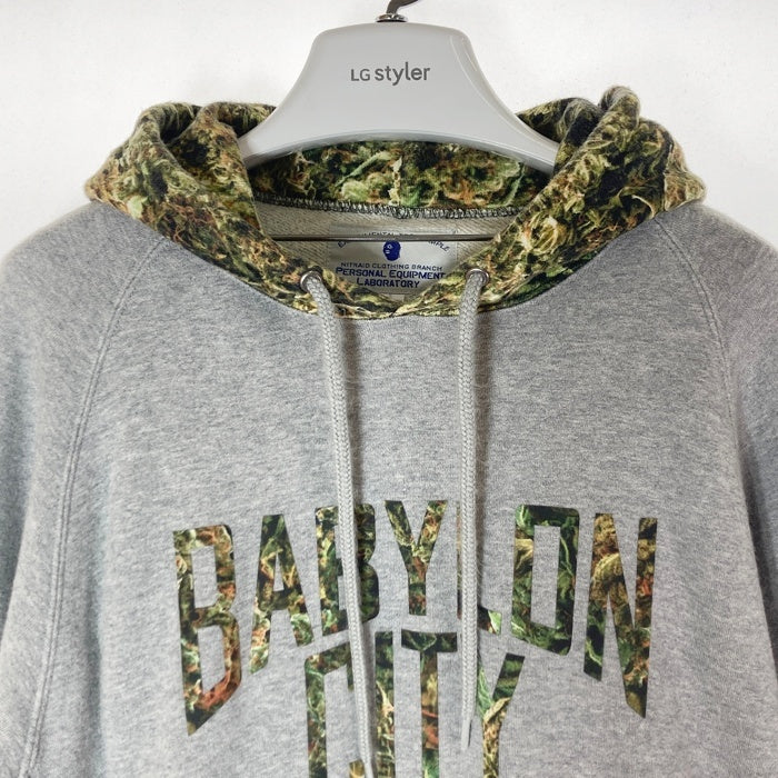 NITRAID ナイトレイド Real Weed Dope Forest BABYLON CITY リアルウィード プルオーバーパーカー グレー sizeL 瑞穂店