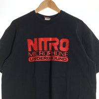 nitraid ナイトレイド NITRO MICROPHONE UNDERGROUND ニトロマイクロフォンアンダーグラウンド DODGE 半袖 Tシャツ ブラック Size XL 福生店