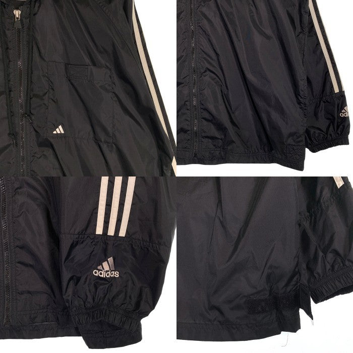 90~00's adidas アディダス ナイロン ジップアップパーカー ジャケット ブラック 薄手 AHN001 Size O 福生店