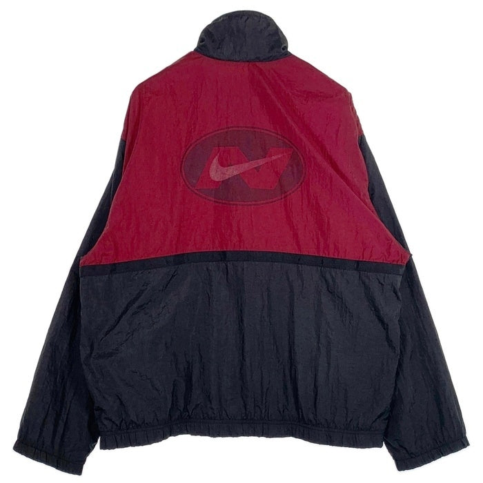 90’s NIKE ナイキ ナイロン トラックジャケット パネル ブラック レッド ホワイト Size L 福生店
