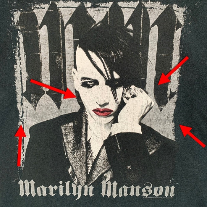 00's MARILYN MANSON マリリンマンソン 半袖 Tシャツ ブラック DELTA PRO WEIGHTタグ Size L 福生店