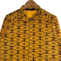 LIFE`S A BEACH ライフズアビーチ 復刻 スカルボーンプリント スウィングトップ ブルゾン ジャケット イエロー 薄手 Size M 福生店