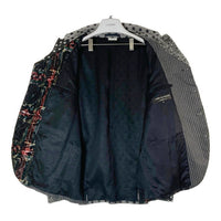 COMME des GARCONS HOMME PLUS コムデギャルソンオムプリュス PJ-J081 AD2012 異素材切替 花柄チェック 水玉 4つボタン テーラードジャケット ブラック sizeS 瑞穂店