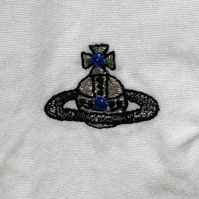 Viviennne Westwood MAN ヴィヴィアンウエストウッドマン オーブ刺繡 ボタンダウンシャツ コットン ホワイト Size 44 瑞穂店