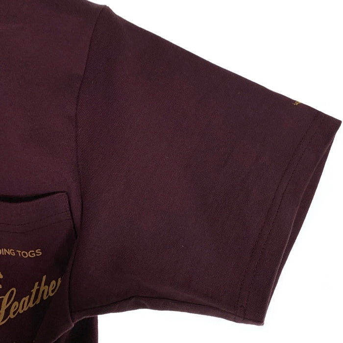 Dagda Leathers ダグダレザーズ プリント ポケットTシャツ 袖刺繡 ダークパープル 旧マッコイ 滝沢氏 Size S 福生店