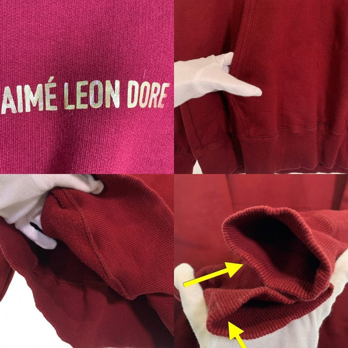 AIME LEON DORE エメレオンドレ ロゴプリント プルオーバーパーカー フーディー バーガンディー Size L 福生店