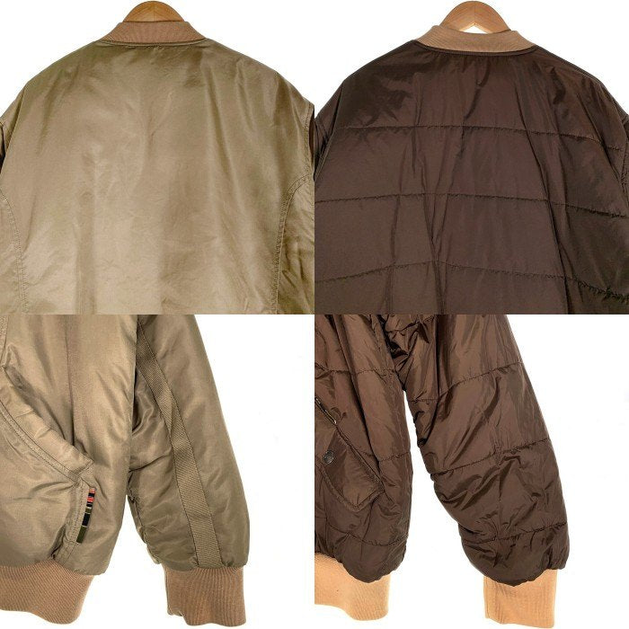 90-00's TRIPLE FIVE SOUL トリプルファイブソウル リバーシブル ナイロン ジップアップ中綿ジャケット リブ ベージュ ブラウン Size XL 福生店