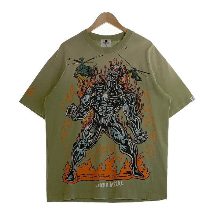 Warren Lotas ウォーレンロータス IIQUID METAL ダメージ加工 半袖 Tシャツ グリーン Size L 福生店