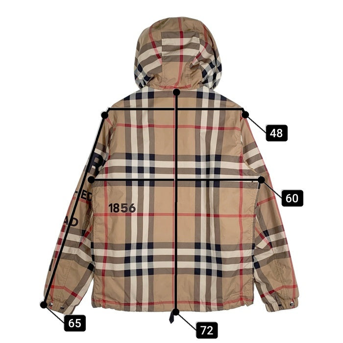 BURBERRY LONDON ENGLAND バーバリー HORSE FERRY PRINT CHECK NYLON HOODED JACKET ノバチェック ナイロンジャケット ベージュ 8050282 Size M 福生店