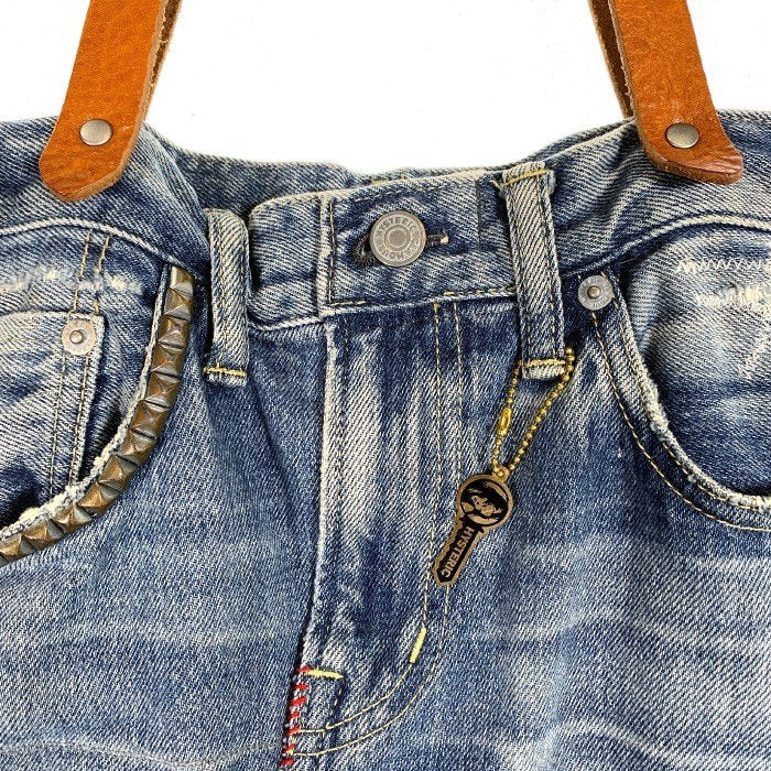 HYSTERIC GLAMOUR ヒステリックグラマー デニムトートバッグ インディゴ スタッズ プリント リペア加工 福生店