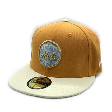 New Era ニューエラ 59FIFTY ベースボールキャップ 朝岡周 ニューヨーク・メッツ オレンジ クリーム Size 7 1/2 (59.6cm) 福生店