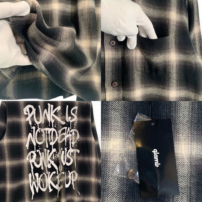 glamb グラム スタンリーロングチェックシャツ フランネル オンブレ ブラック GB15AT/SH09 Size 4 福生店