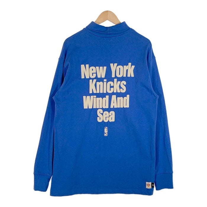 WIND AND SEA ウィンダンシー NBA New York Knicks ニューヨークニックス タートルネック ロングスリーブTシャツ ブルー Size L 福生店