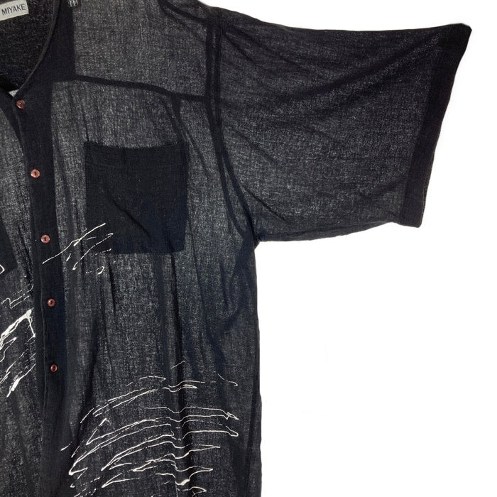 ISSEY MIYAKE イッセイミヤケ IM23-FF327 開襟シャツ ブラック sizeS 瑞穂店